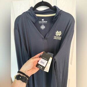 Men's Notre Dame Long Sleeve half zip shirt